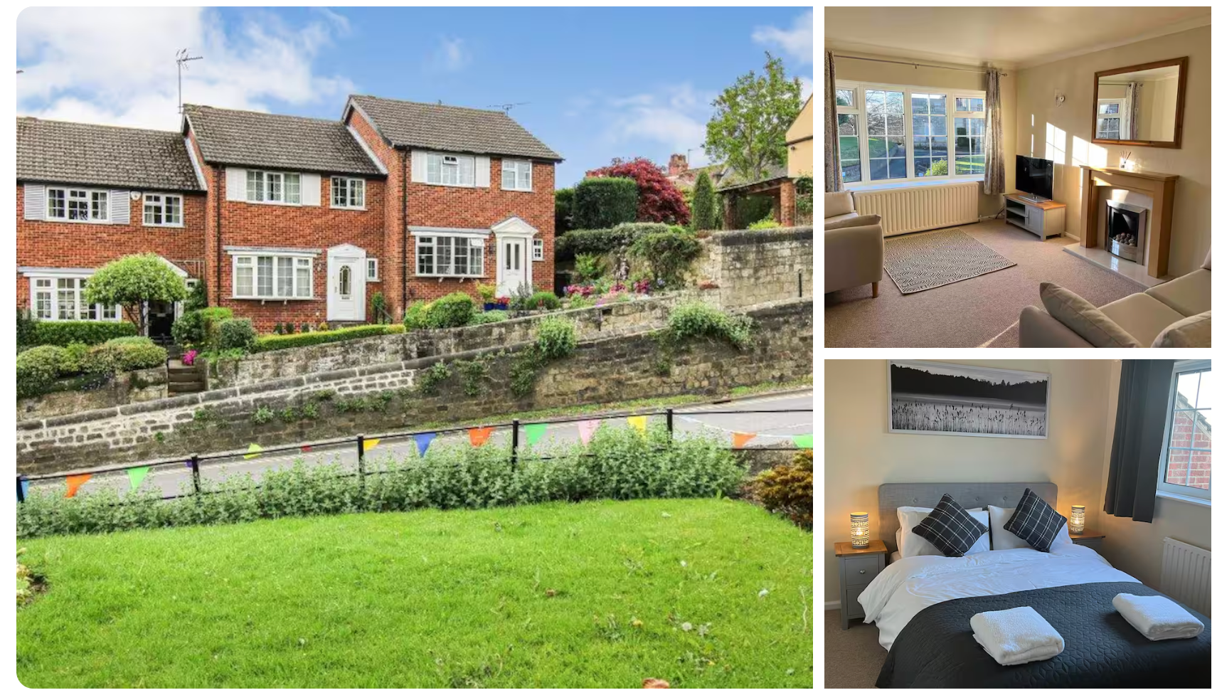 High Court collage showing exterior, living room, bedroom and garden